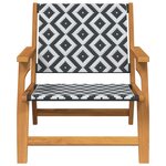 vidaXL Chaises de jardin 2 Pièces Noir et blanc 76x67x73 cm Bois massif d'acacia