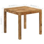 vidaXL Table à manger Bois de manguier massif 82x80x76 cm