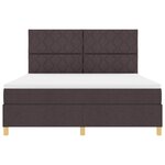 vidaXL Lit à ressorts avec matelas Marron foncé 180 x 200 cm tissu