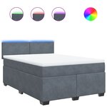 vidaXL Sommier à lattes de lit et matelas Gris foncé 140x200cm Velours