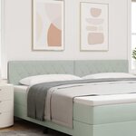 vidaXL Tête de lit LED avec des boutons en cristal capitonnés gris clair de 100 cm en velours.