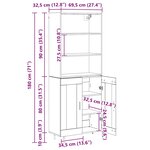 vidaXL Haut Armoire Chêne noir 69 5 x 34 x 180 cm