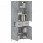vidaXL Buffet haut Gris béton 69 5x34x180 cm Bois d'ingénierie