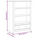 vidaXL Bibliothèque 80x35x110 cm Bois de pin massif Assortiment Panama