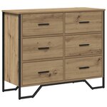 vidaXL Commode Chêne artisanal 91x35.5x74.5 cm Bois reconstitué