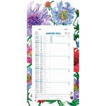 Calendrier Bloc Mensuel Mural 2026 - 16x33cm - Fleurs - Modèle aléatoire*