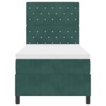 Lit Box Spring vidaXL avec Matelas Vert Foncé Simple Velours