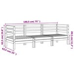 vidaXL Canapé de jardin 3 places blanc bois de pin massif