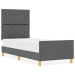 Lit vidaXL Gris Foncé 80x200 cm Tissu