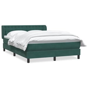 vidaXL Sommier à lattes de lit et matelas vert foncé 140x210cm velours