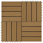 vidaXL Carreau de terrasse Design 3D 11 Pièces Teck 30 x 30 cm WPC