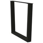 vidaXL Pieds de table à manger en forme de V 2 pièces Noir 90 x (72-73 3) cm Acier