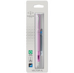 Parker vector xl stylo plume  laque lilas métallisée sur laiton  plume moyenne  encre bleue  blister