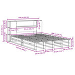 vidaXL Lit bibliothèque sans matelas cire marron 140x200cm bois massif