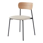 Lot de 2 chaises de salle à manger salon design moderne cuisine 78 x 45 x 48 cm beige noir effet bois 03_0009620