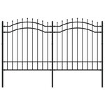 vidaXL Clôture de jardin avec sommet de lance Noir 165 cm