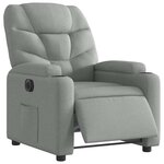 vidaXL Fauteuil inclinable électrique Gris clair Tissu