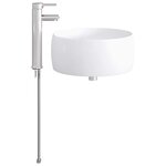 vidaXL Lavabo avec robinet et évacuation Chrome 38 5 x 38 5 x 16 cm