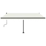 vidaXL Auvent manuel rétractable sur pied 450x300 cm Crème