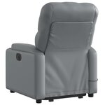 vidaXL Fauteuil inclinable de massage Gris Similicuir