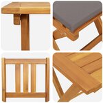 vidaXL Ensemble de bistro pliant 3 pièces avec coussins  bois d'acacia massif