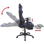Fauteuil chaise chaise de bureau inclinable avec repose-pied bleu 0502030