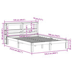 vidaXL Cadre de lit sans matelas cire marron 120x190cm bois pin massif