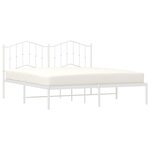 vidaXL Cadre de lit métal sans matelas et tête de lit blanc 183x213 cm