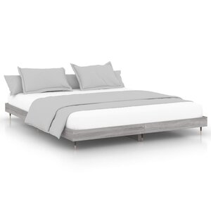 vidaXL Cadre de lit sans matelas sonoma gris 140x200 cm