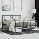 vidaXL Cadre de lit métal sans matelas avec pied de lit noir 160x200cm