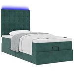 vidaXL Cadre de lit ottoman avec matelas vert foncé 90x200 cm velours