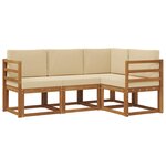 vidaXL Ensemble de canapés d'extérieur 4 pc Naturel et Beige
