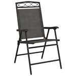 vidaXL Chaises de jardin pliables lot de 4 en acier et textilène