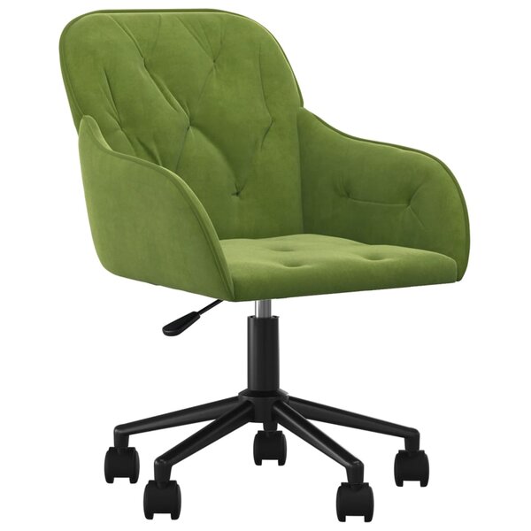 vidaXL Chaise pivotante de bureau Vert clair Velours