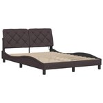 vidaXL Cadre de lit avec LED sans matelas marron foncé 120x200cm tissu