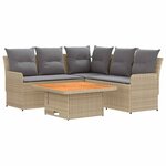vidaXL Ensembles de meubles 4 Pièces Beige et Gris clair Rotin PE