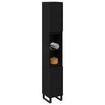 vidaXL Cabinet de salle de bain avec porte Chêne noir 30 x 30 x 190 cm
