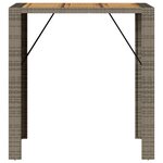 vidaXL Table de bar de jardin et dessus en bois acacia résine tressée