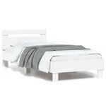 vidaXL Cadre de lit sans matelas avec lumières LED blanc 90x200 cm