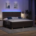 vidaXL Lit à ressorts avec matelas Marron foncé 200 x 200 cm tissu