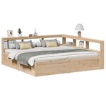 vidaXL Lit bibliothèque sans matelas 200x200 cm bois massif de pin