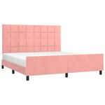 vidaXL Cadre de lit sans matelas rose 160x200 cm velours