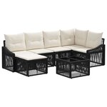 vidaXL Ensemble de canapé de jardin 7 Pièces Noir polyrotin