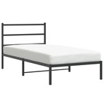 vidaXL Cadre de lit métal avec tête de lit noir 100x200 cm