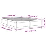 vidaXL Cadre de lit sans matelas blanc 160x200 cm bois de pin massif