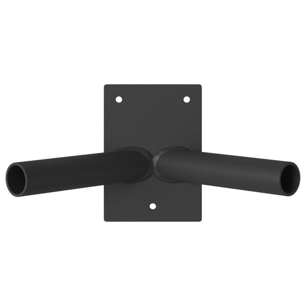vidaXL Support de drapeau pour 2 drapeaux - Mural  acier noir