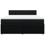 vidaXL Sommier à lattes de lit avec matelas Noir 180x200 cm Tissu