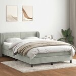 vidaXL Sommier à lattes de lit et matelas gris clair 160x210cm velours