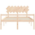 vidaXL Lit pour personne âgée et tête de lit 140x190 cm bois massif