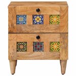 vidaXL Cabinet de chevet avec tiroir Naturel 40 x 33 5 x 46 cm